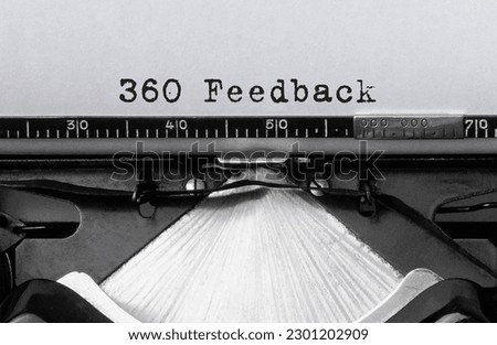 Text 360 degrees Feedback typed on retro typewriter Royalty-Free Stock Photo #2301202909
