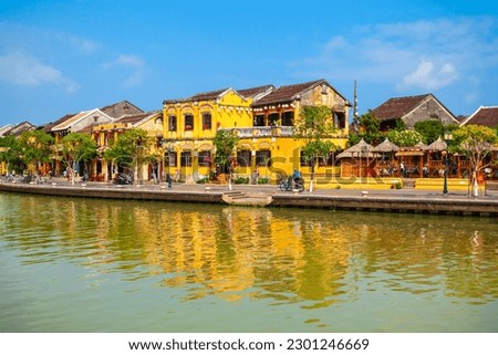 Hoi An ancient town riverfront in Quang Nam Province of Vietnam Royalty-Free Stock Photo #2301246669