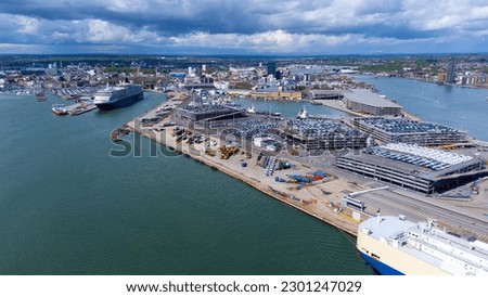 White Star Line dock in the Port of Southampton on the Channel coast in southern England, United Kingdom - This is where the passengers boarded the Titanic in 1912 Royalty-Free Stock Photo #2301247029