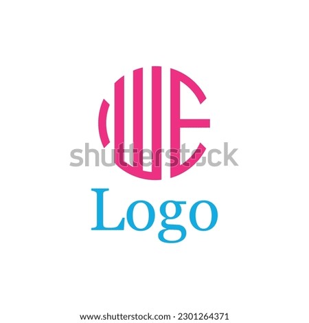 We Letter Logo Template Illustration Design Vector, Letter w e Fox Logo. We logo letter letter logo design vector image