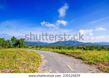 Country road at summer sunny beautiful day, Chiang Mai ,Thailand