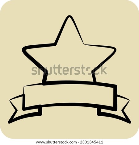 Icon Award Star. related to Stars symbol. hand drawn style. simple design editable. simple vector icons
