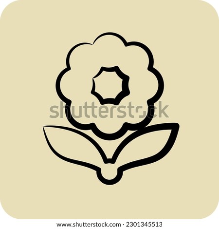 Icon Flower. related to Flora symbol. hand drawn style. simple illustration. plant. Oak. leaf. rose