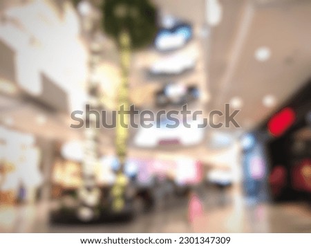 Blur mall and shop background, Store in shopping mall with bokeh light background, Perspective store interior