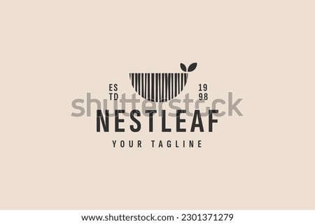 bird nest vintage logo vector icon illustration
