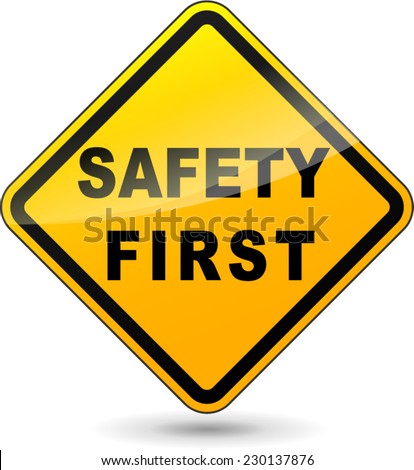 illustration of yellow design sign for safety first Royalty-Free Stock Photo #230137876
