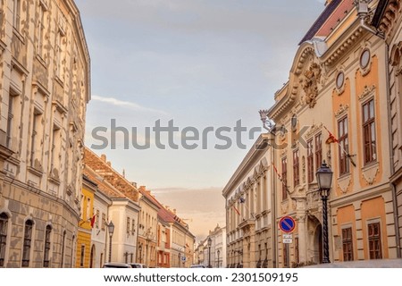 Street view with historic builidings in Buda Castle District at Castle HIll Royalty-Free Stock Photo #2301509195