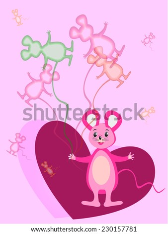  Mouse with balloons