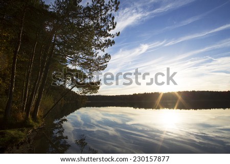Sunset at the lakes Osterseen in Bavaria, Germany