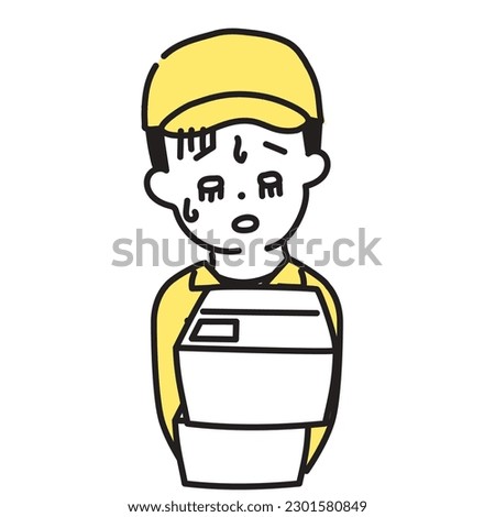 Illustration Series of Cute Person _ Male worker _ Heavy