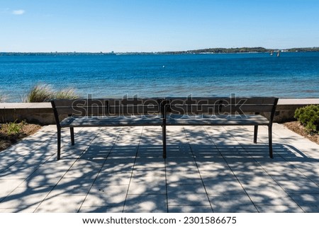A cozy bench on the promenade with a wonderful view of the Kiel Fjord