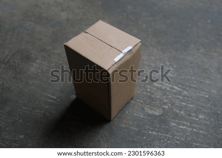 blank brown cardboard photo box