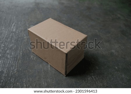 blank brown cardboard photo box