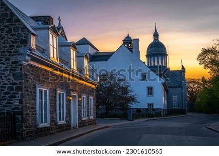Ursulines Monastery or Monastère Des Ursulines at sunrise in Trois-Rivières, Mauricie administrative region of Quebec, Canada, located at the confluence of the Saint-Maurice and Saint Lawrence Rivers Royalty-Free Stock Photo #2301610565