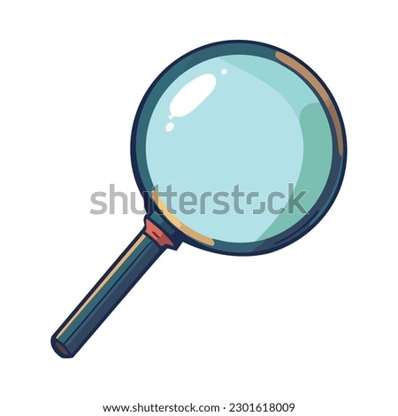 Magnifying glass zooms in on scientific discovery isolated Royalty-Free Stock Photo #2301618009