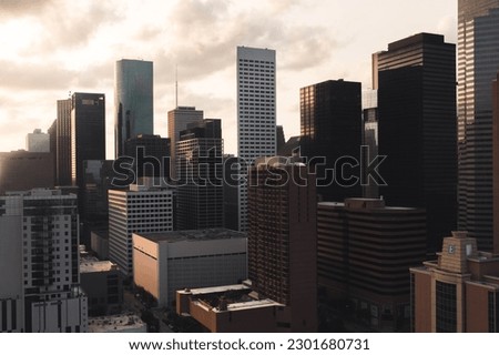 Beautiful Houston Skyline at Sunset