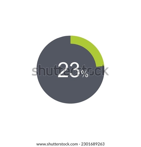 23% circle percentage diagram ready-to-use for web design, user interface UI or infographic.