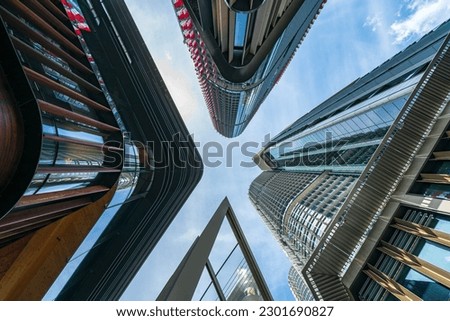 Sydney CBD is the central business district of Sydney, Australia. It is located on the southern shore of Sydney Harbour and is home to many of the city's financial and commercial institutions. Royalty-Free Stock Photo #2301690827
