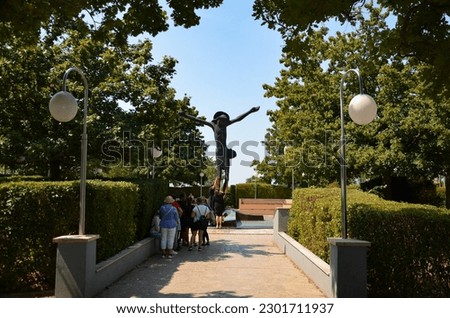 Miraculous cross in Medjugorje - a place famous for Marian apparitions Royalty-Free Stock Photo #2301711937