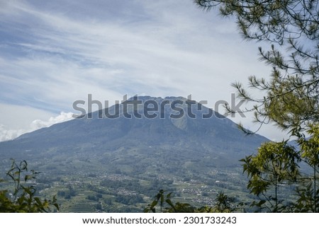 Landscape mountain when morning time sunlight summer vibes. The photo is suitable to use for adventure content media, nature poster and forest background.