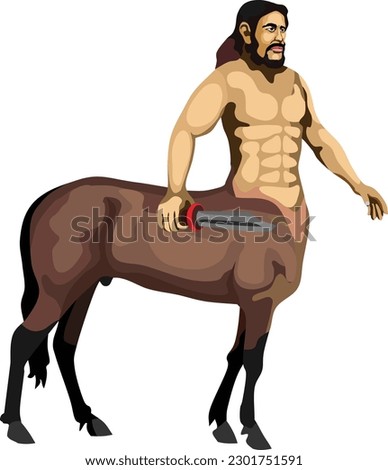 Fight Centaur Myth Figure Vector