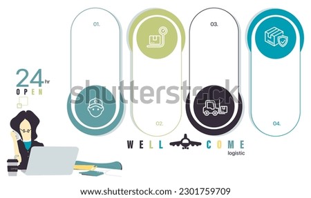 Businesswoman working at desk stock illustration. Logistic Infographic and icons stock illustration
Freight Transportation, Cartoon