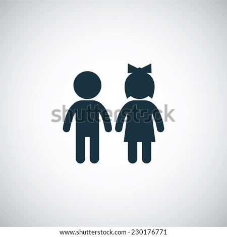 girl and boy icon on white background 