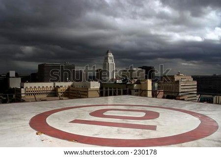 Photo off the Helo pad on top of an LA Building.