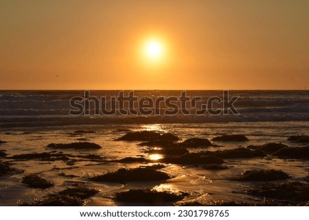 gradual sunset along Pacific Ocean