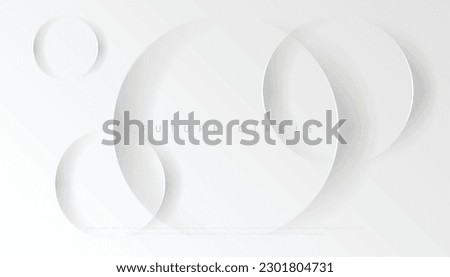 Abstract Minimalist White Circles Background, Luxury, Premium, Elegant Style. Futuristic Circular Concept. Vector Illustration Royalty-Free Stock Photo #2301804731