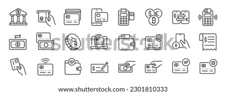 Payment thin line icons. For website marketing design, logo, app, template, ui, etc. Vector illustration. Royalty-Free Stock Photo #2301810333