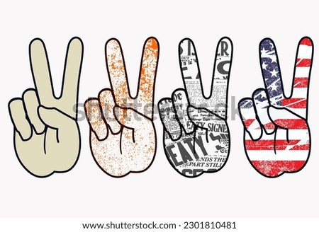 Peace Hand Motip Newspaper - Peace Hand Vector usa flag and motip spotting Vector, Peace Hand And Clip Art, the American flag, patriotic sign, vector icon for apps, websites, T-shirts, etc