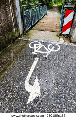 typical road marking in germany on a street