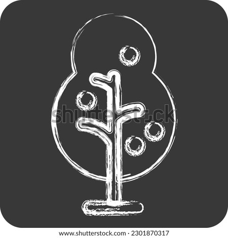 Icon Tree. suitable for City Park symbol. chalk Style. simple design editable. design template vector