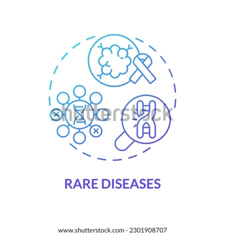 Rare diseases blue gradient concept icon. Identifying genetic basis of potential illness. Application of precision medicine abstract idea thin line illustration. Isolated outline drawing Royalty-Free Stock Photo #2301908707