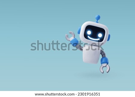 3d Vector Robot chatbot, AI in science and business, Technology and engineering concept. Eps 10 Vector. Royalty-Free Stock Photo #2301916351