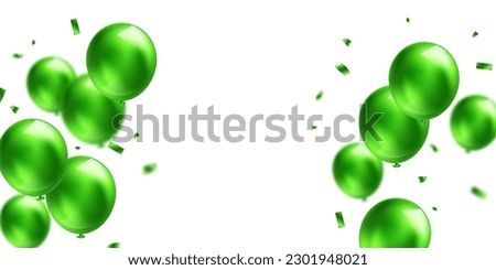 3d Design Green Balloon Background Vector Illustration