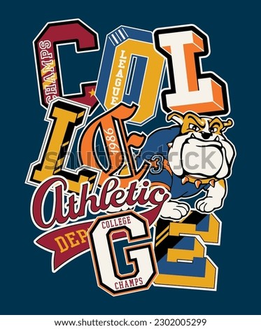 College athletic department embroidery patches patchwork cute vintage vector artwork for boy kid children shirt sport badge mix collection Royalty-Free Stock Photo #2302005299