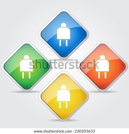 Plug Sign Colorful Vector Icon Design