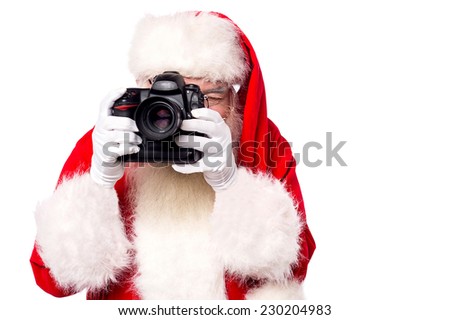 Santa-claus taking picture with his new camera