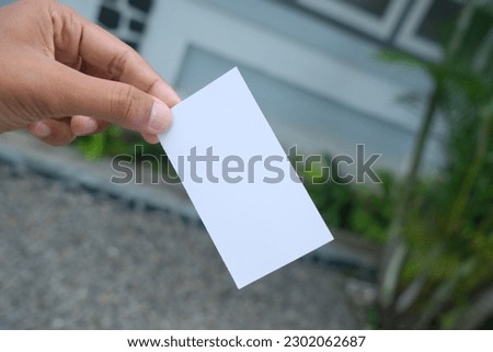 white blank paper business card photo