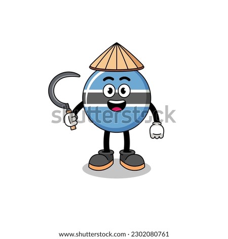 Illustration of botswana as an asian farmer , character design