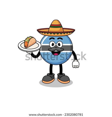 Character cartoon of botswana as a mexican chef , character design