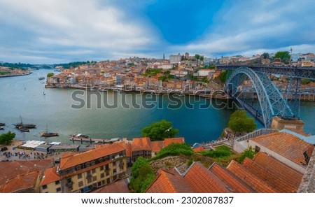 Panoramic photography:View of Porto at sunset