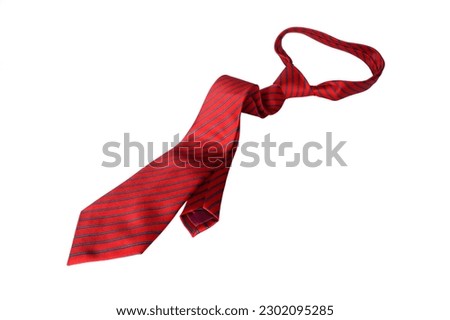 Luxury silk necktie on a white background. Royalty-Free Stock Photo #2302095285