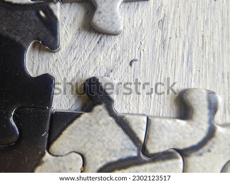 Puzzle pieces of Picasso styles in a white background