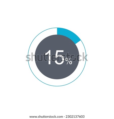 15% Loading. 15% circle diagrams Infographics vector, 15 Percentage ready to use for web design.