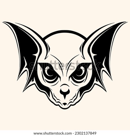 Bat,vampire, vector for logo or icon,clip art, drawing Elegant minimalist style,abstract style Illustration