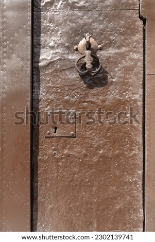 Details of a door of The Plaza de Toros  bullfight arena in Ronda, the oldest and most famous bullfighting arena in andalusia.
