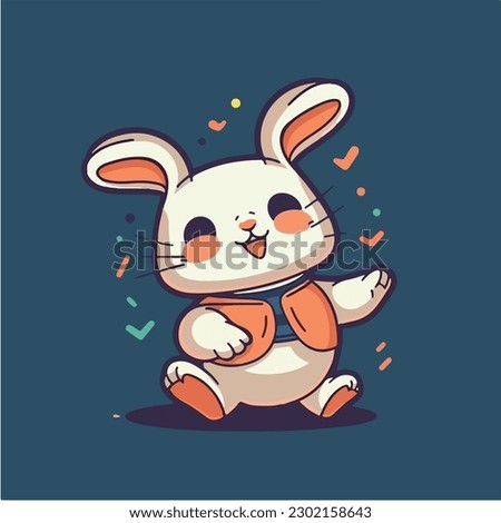 Cute rabbit in a vest with a tie vector illustration